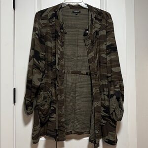 Torrid Olive and Black Camouflage Jacket